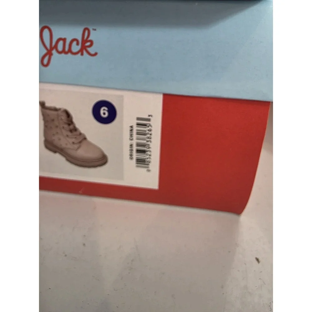 Cat & Jack Toddler Girls Amaya Side Zip Lace-Up Combat Boots Blush Size 6 NWT